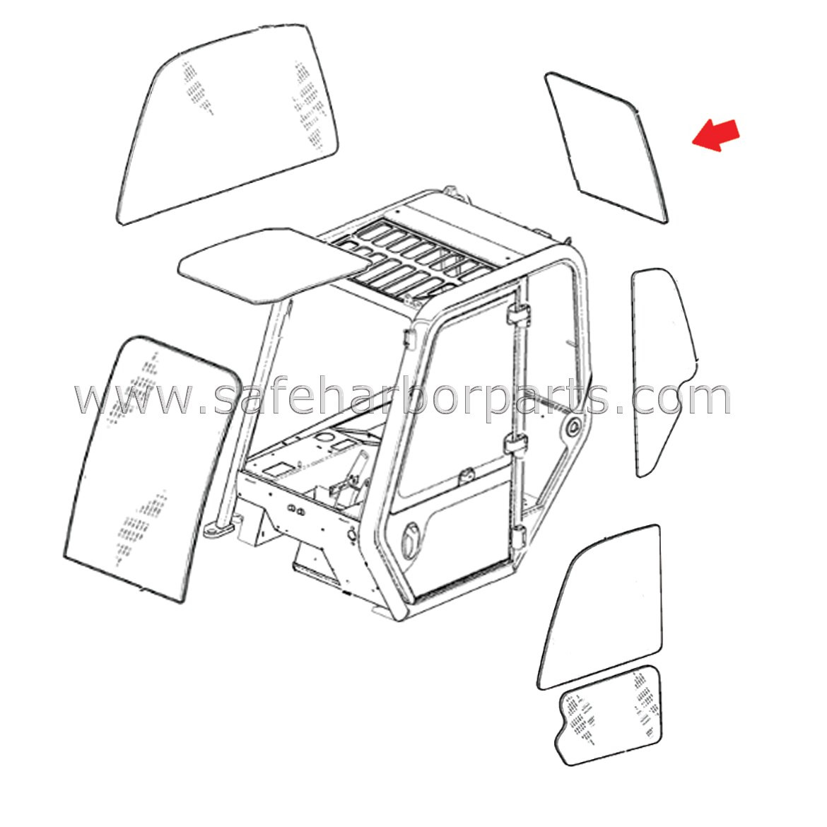 332/C8182 JCB Telehandler Rear Glass