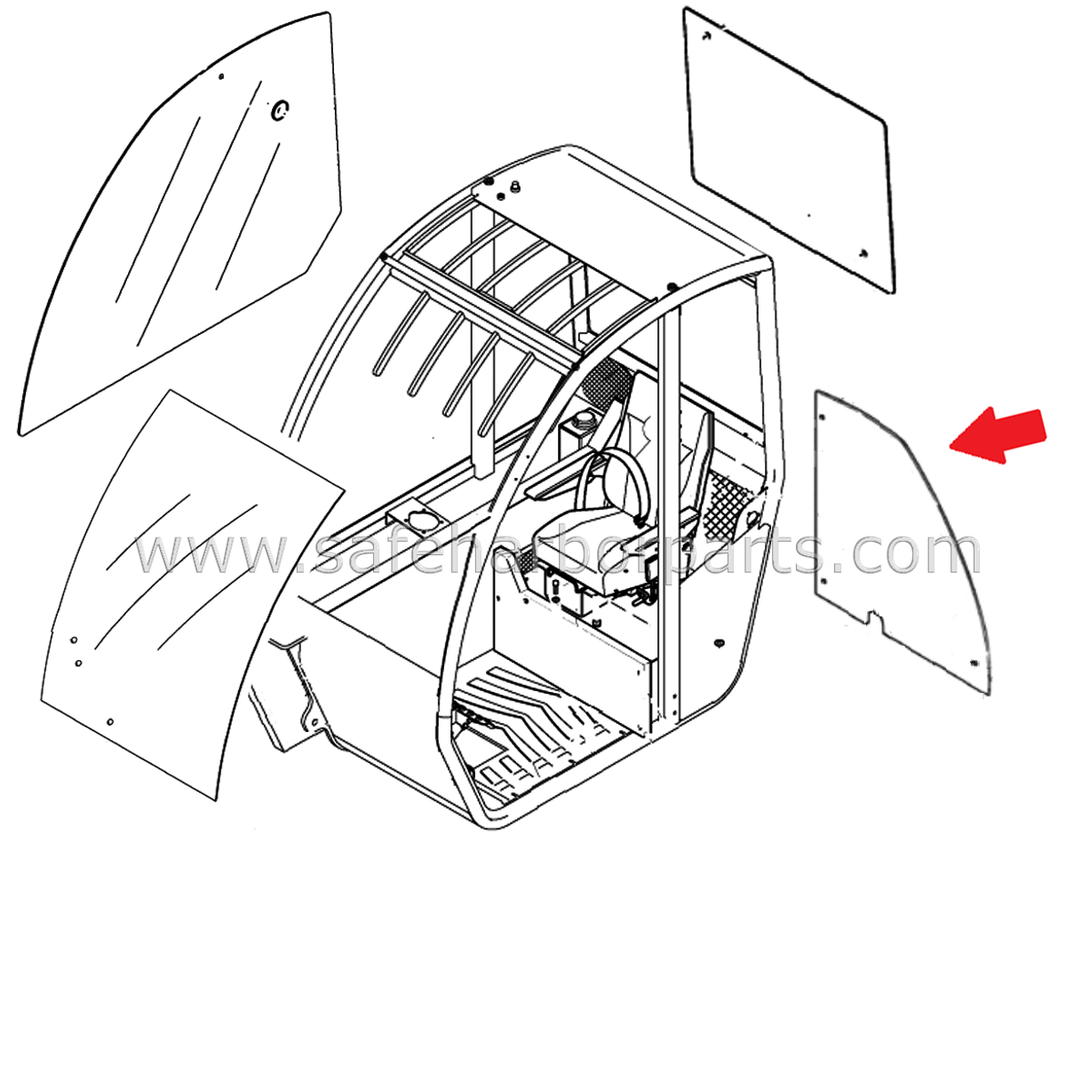 07.0723.0151GT Telehandler Upper Door