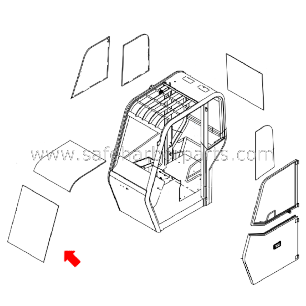 7138951 Telehandler Front Windshield Glass