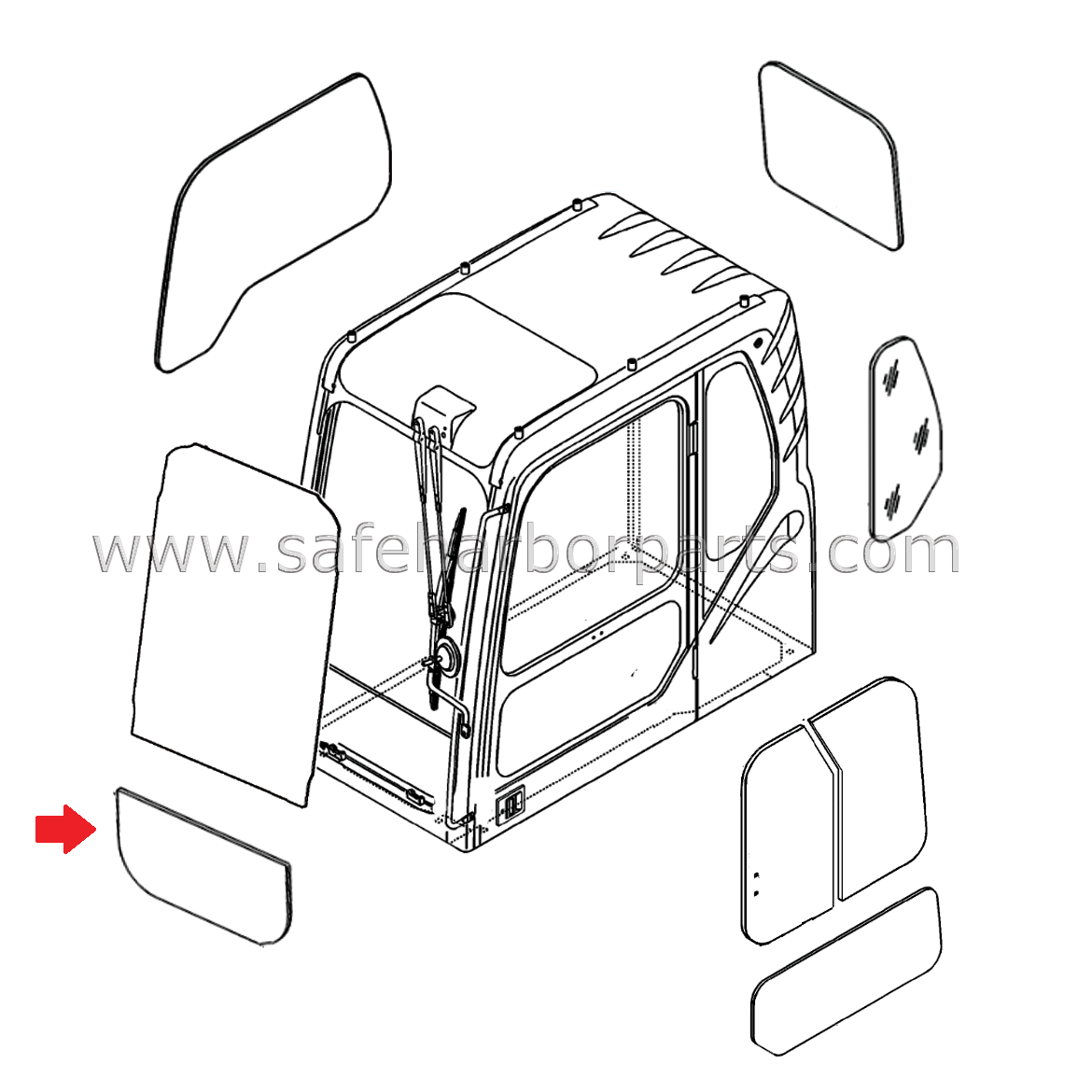 Volvo - Cab Glass - Excavators - Safe Harbor Parts