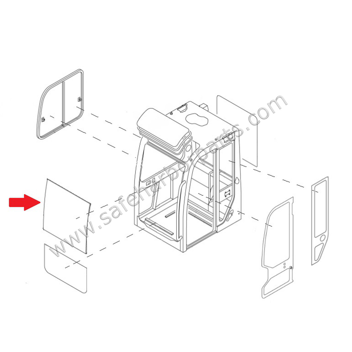 0568652630 Takeuchi Excavator Front Upper Glass