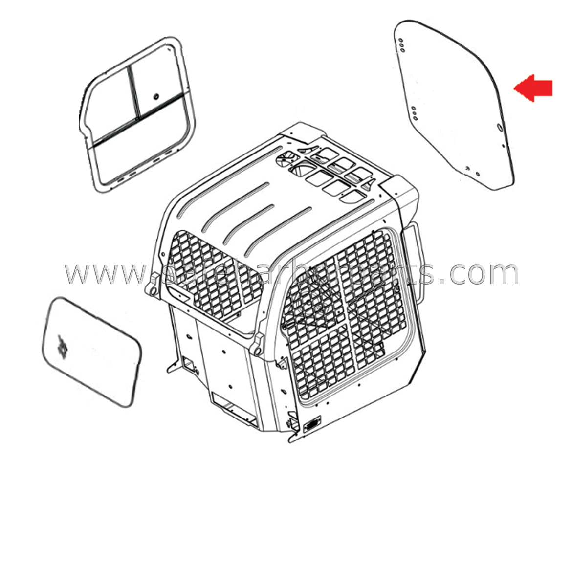 2000 Bobページ 7120401 Aftermarket Bobcat Skidsteer Front Glass