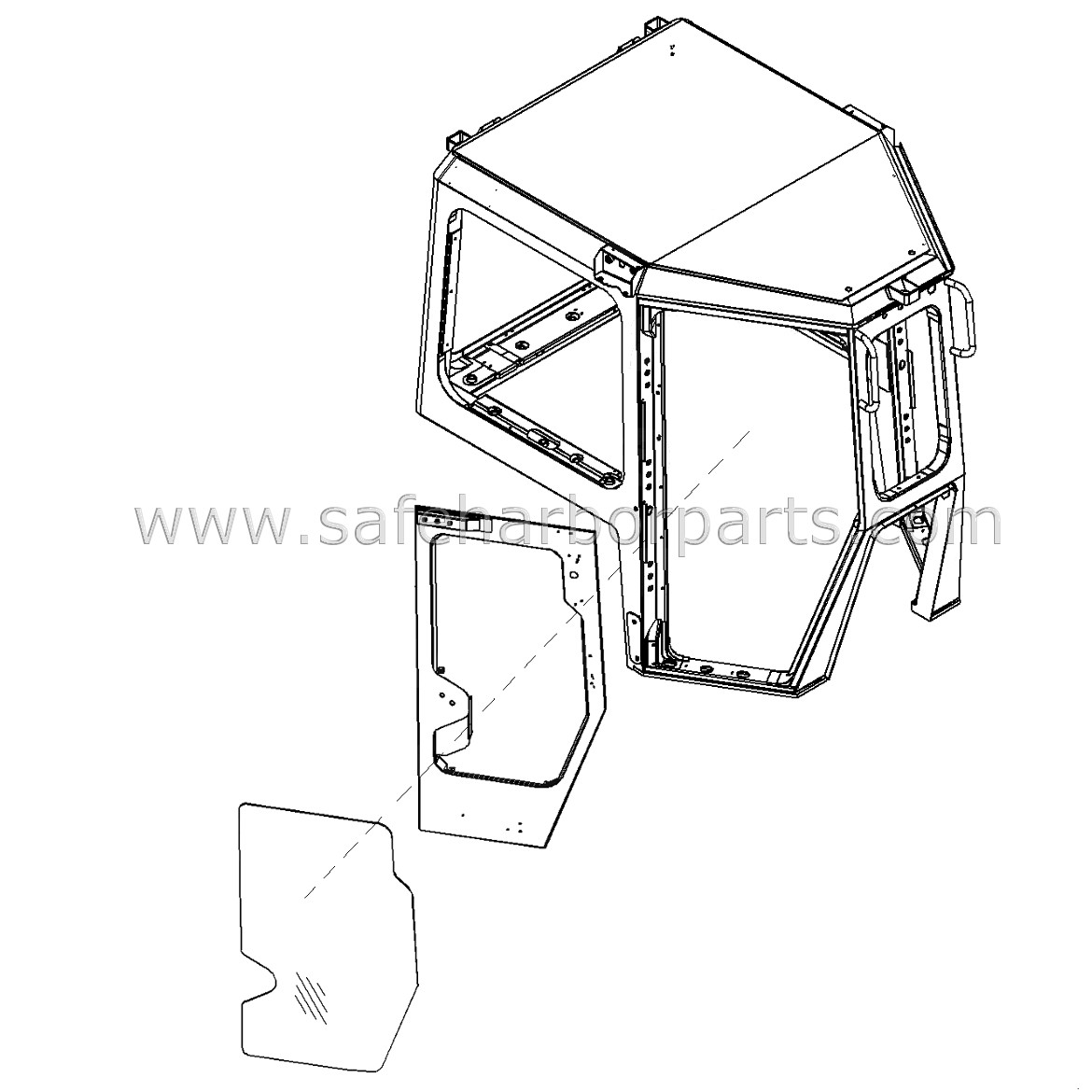 17A-Z11-1273 Komatsu Bulldozer Right Side Door Glass