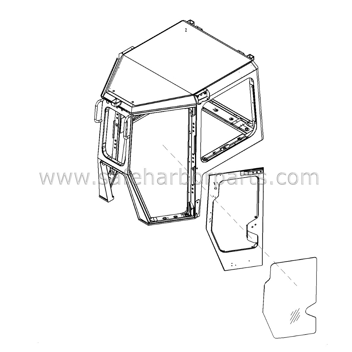 17A-Z11-1263 Komatsu Bulldozer Left Side Door Glass