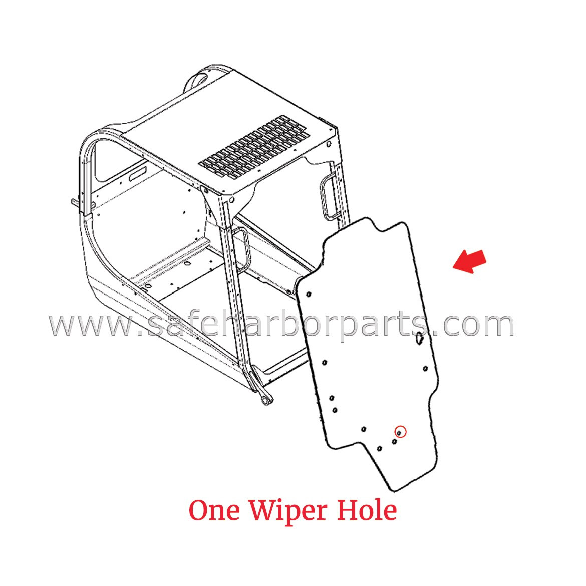 84344565 Case Skidsteer Door Glass