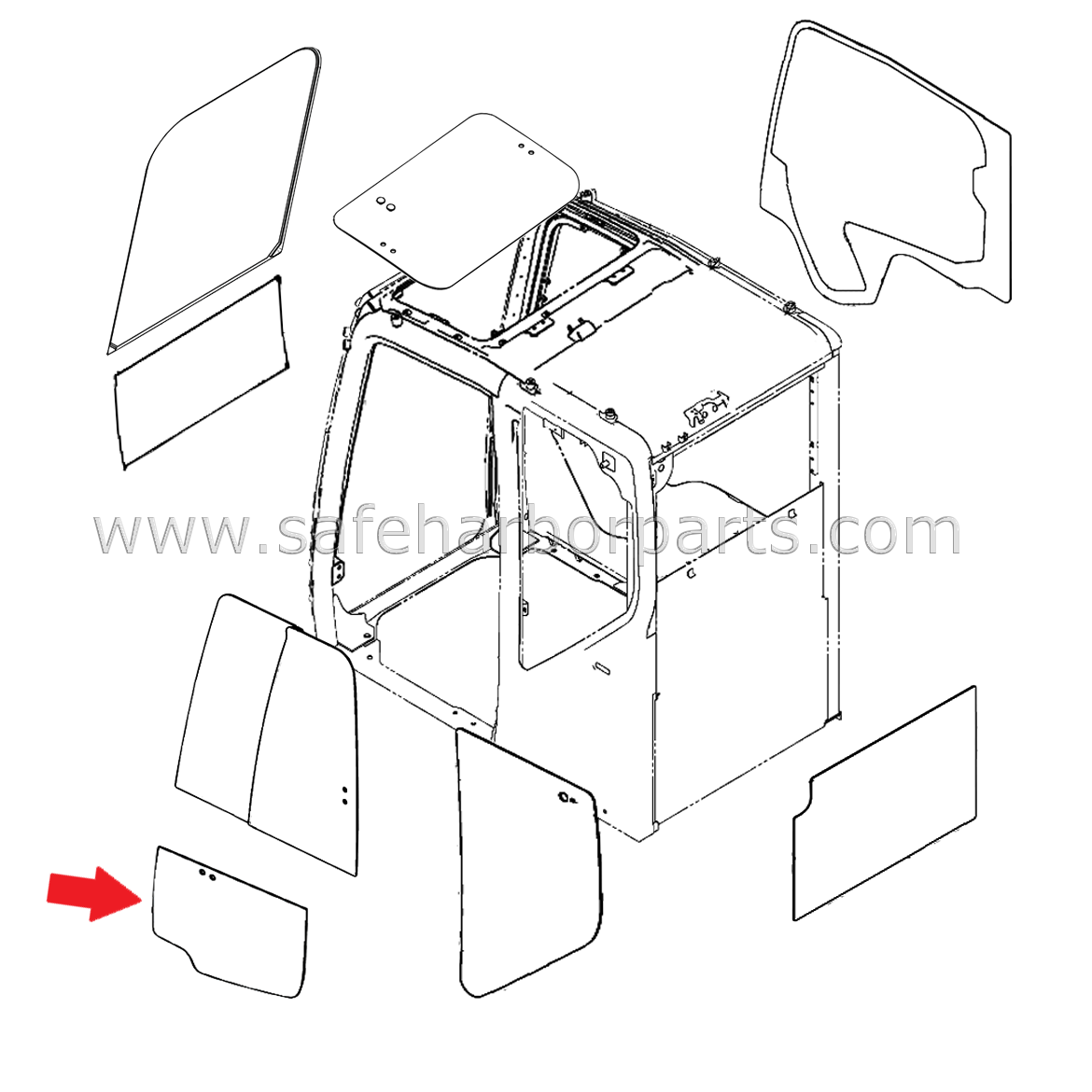 yamamosio19996　392721サイドアクリル YT51C00006S003 Kobelco Excavator Door Lower Glass