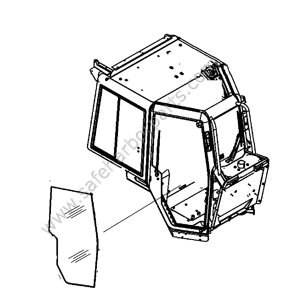 167-1452 Caterpillar Dozer Right Hand Door Glass