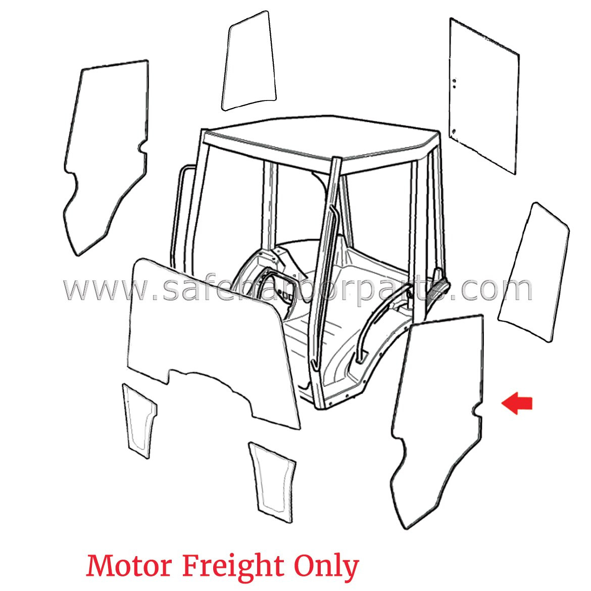 827/80143 JCB Backhoe Left Hand Door Glass