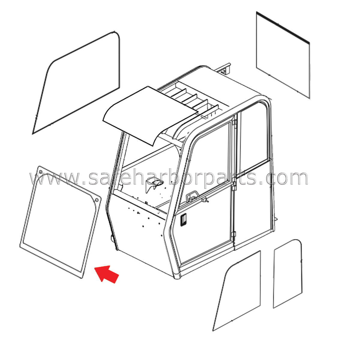 91404291 JLG Telehandler Front Glass