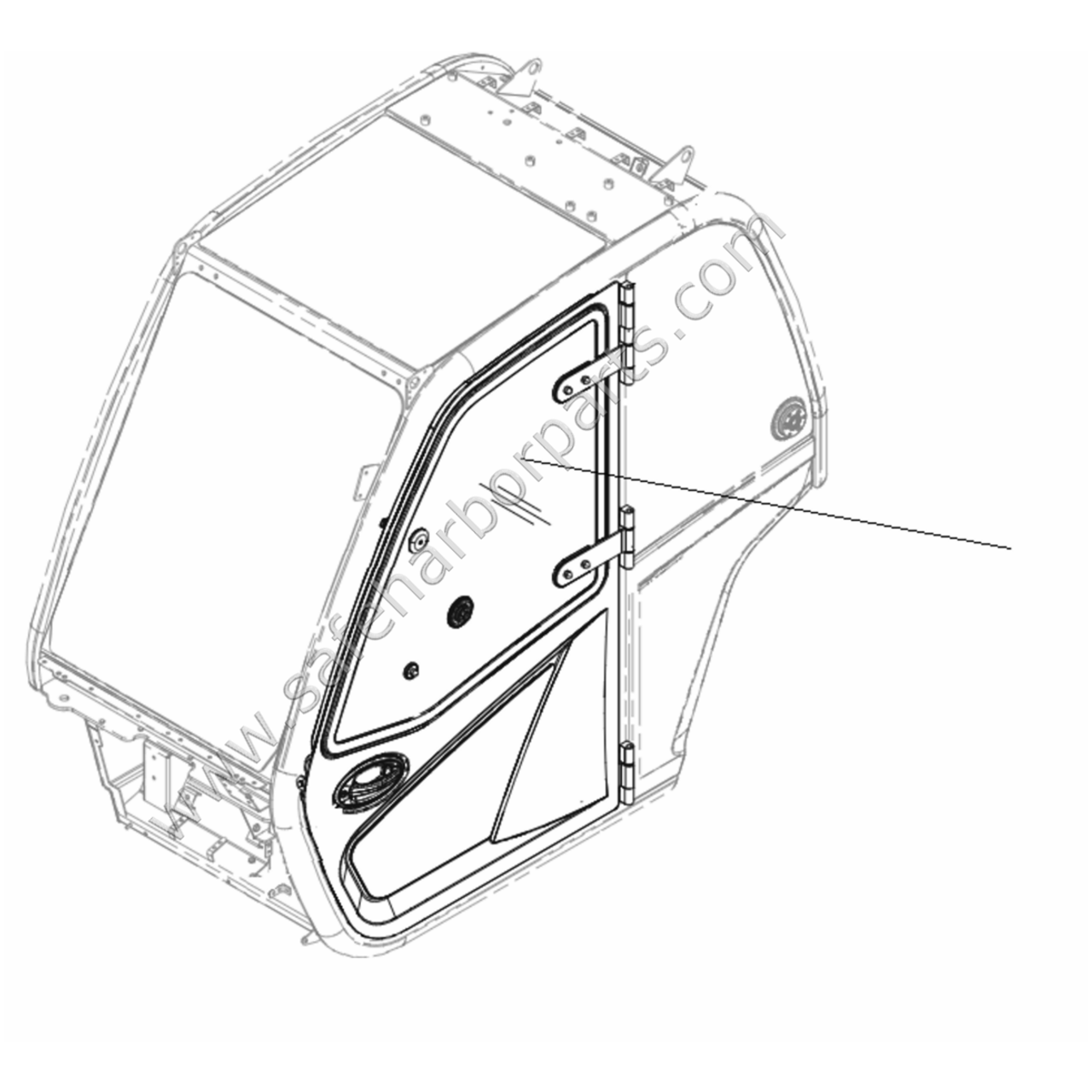 513 3137 Telehandler Upper Door Glass
