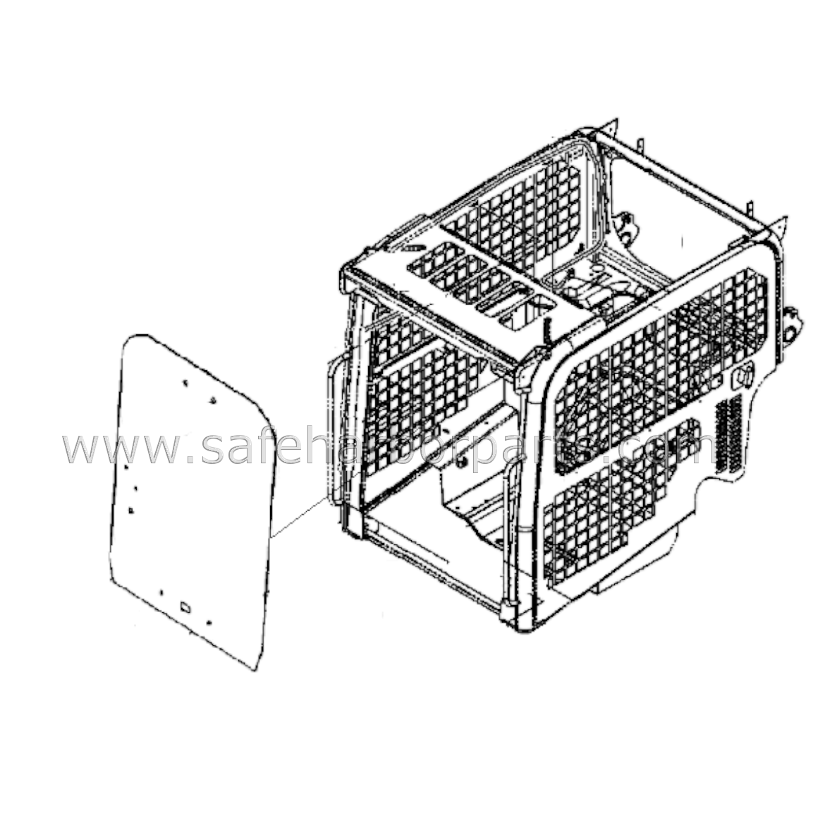 HORIZON　HLJ621S-FML V0621-34520 Aftermarket Kubota Skidsteer Front Door Glass