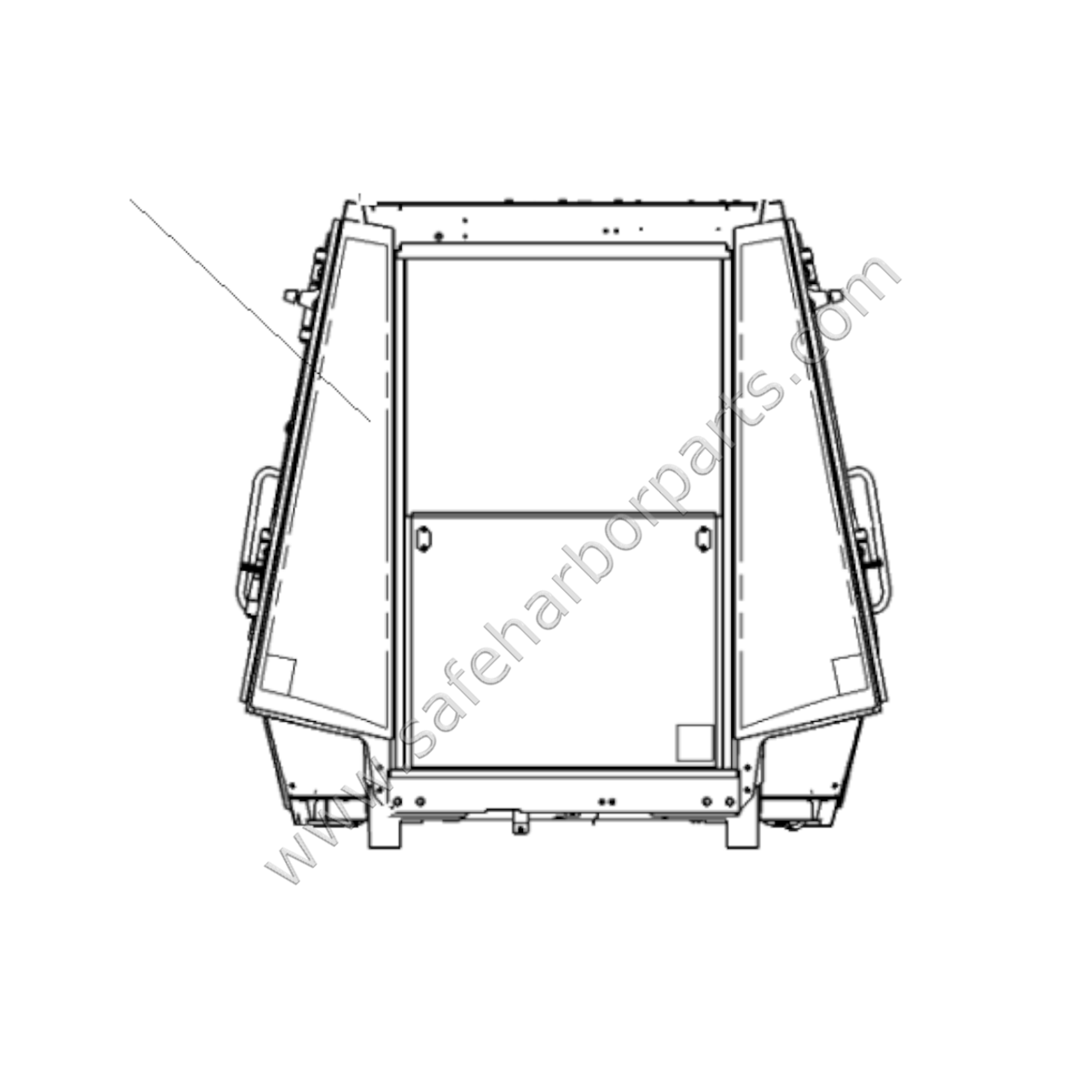 164-1069 Caterpillar Backhoe Left Hand Rear Qtr. Glass