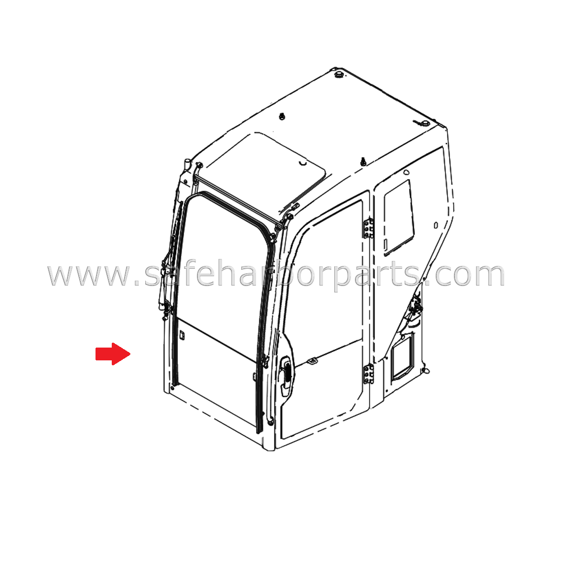 496-1131 Caterpillar Mini Excavator Front Lower Glass