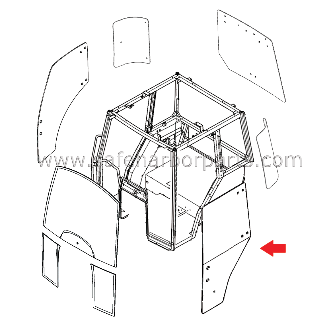 ドウシシャ TD170-70770 Aftermarket Kubota Tractor Left Hand Door Glass