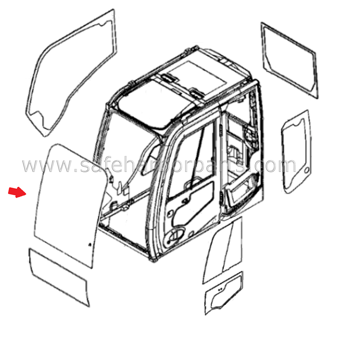 マリンババッチ 4651653 Hitachi Excavator Front Upper Glass