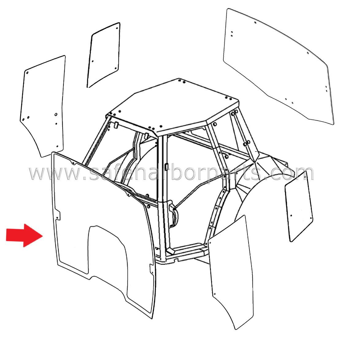 L209737 Tractor Windshield Glass