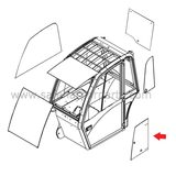 330-8257 Telehandler Door Upper Rear Glass