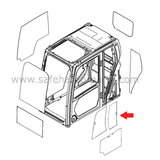 538-2252 Excavator Door Upper Rear Slider Glass