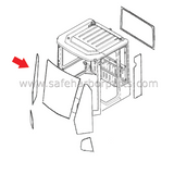 500119-00735C Wheel Loader Right Hand Front Qtr Glass