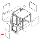 YD00004962 Mini Excavator Front Lower Door Glass