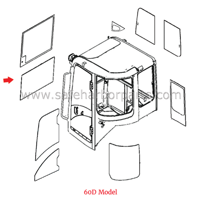 4635167 Mini Excavator Front Lower Windowpane