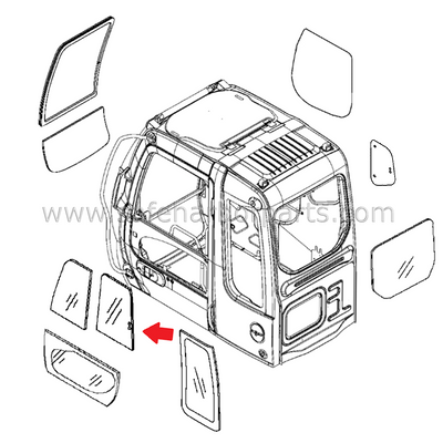 T396635 Excavator Front Lower Windshield