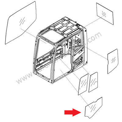 seaglass 新基準パナ24インチ13.2Ah(5点灯）充あり防犯あり 2A5-53-11171 Komatsu Excavator Lower Door Glass