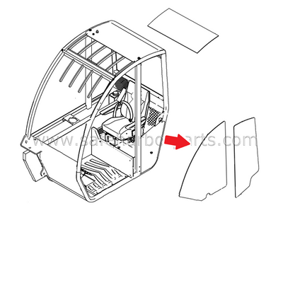 07.0723.0426GT Genie Telehandler Upper Door Glass