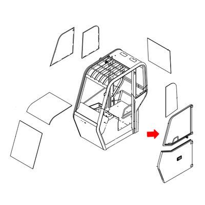 8036079 JLG Left Door Glass