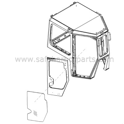 17A-Z11-1273 Komatsu Bulldozer Right Side Door Glass