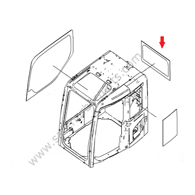 画像確認用(KAZUKO) 22B-54-28271 Komatsu Excavator Rear Glass