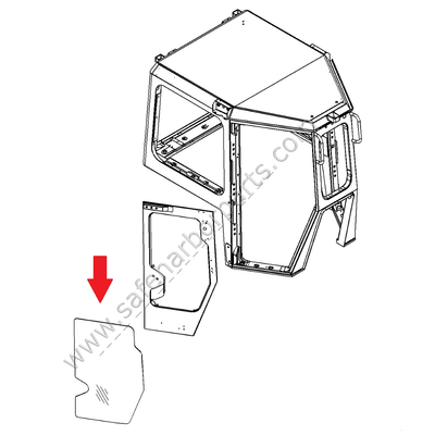 14X-Y79-1371 Komatsu Bulldozer Right Hand Door Glass