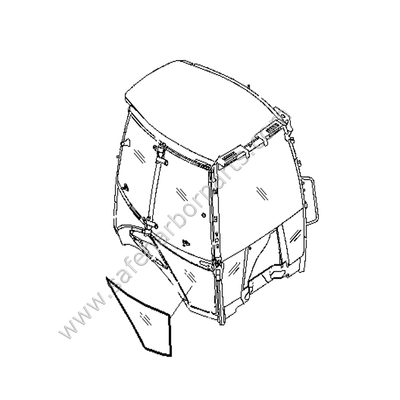 205-9598 Caterpillar Backhoe Right Hand Door Lower Glass
