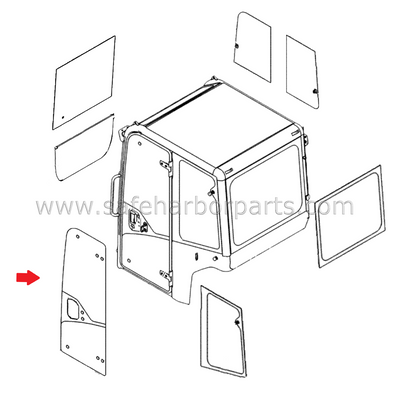 PY51C01001P1 Case Mini Excavator Door Glass