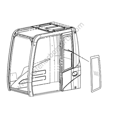 167-7036 Caterpillar Excavator Side Behind Door Glass