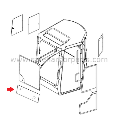 172B02-69500 Mini Excavator Front Lower Glass
