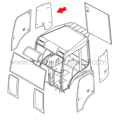 T137019 Aftermarket Terex Backhoe Right Hand Side Behind Door