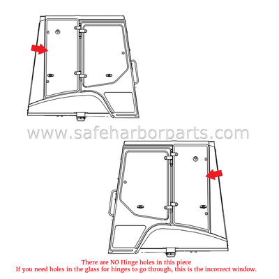 8Y-7279 Backhoe LH or RH Side Behind Door Glass