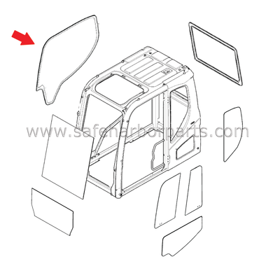 K-ON! けいおん ドアプレート K1057520 Aftermarket Doosan Excavator Right Hand Boom Side Glass