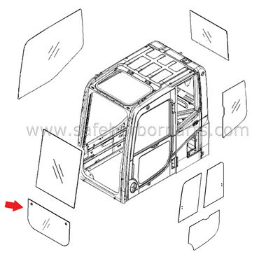 20Y-53-11611 Komatsu Excavator Front Lower Windshield Glass