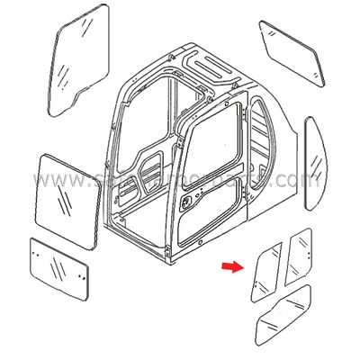 20Y-54-35831 Komatsu Excavator Door Front Slider Glass