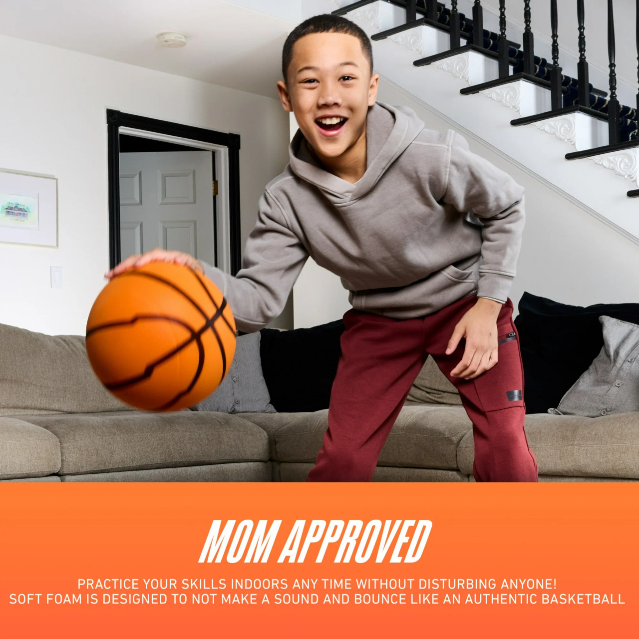 NERF Quietcourt Foam Basketball 29.5in