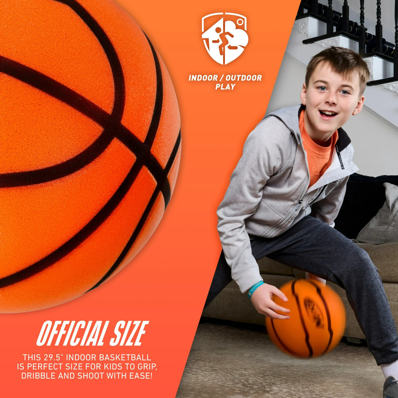 NERF Quietcourt Foam Basketball 29.5in