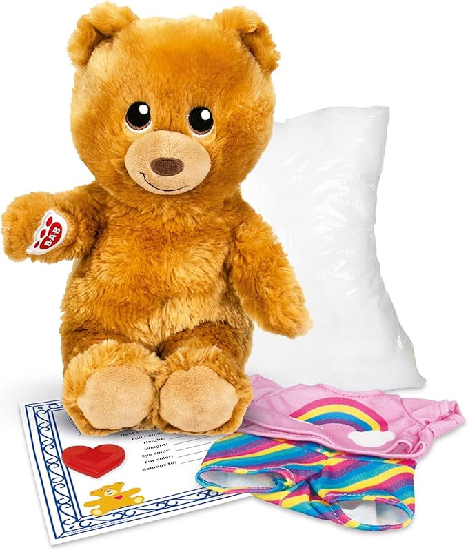 Casdon Build-A-Bear Furtastic Bear and Outift RAINBOW