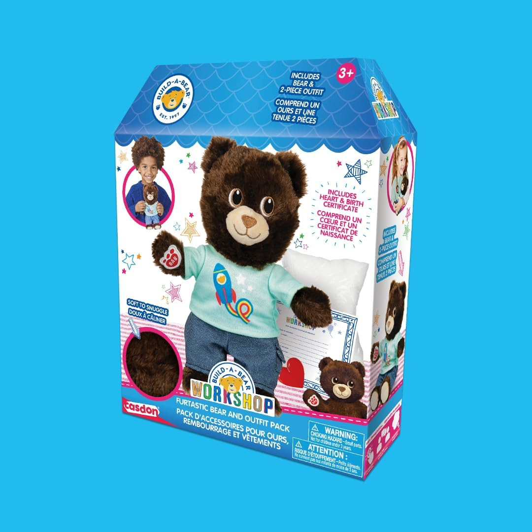 Casdon Build-A-Bear Furtastic Bear and Outfit ROCKET