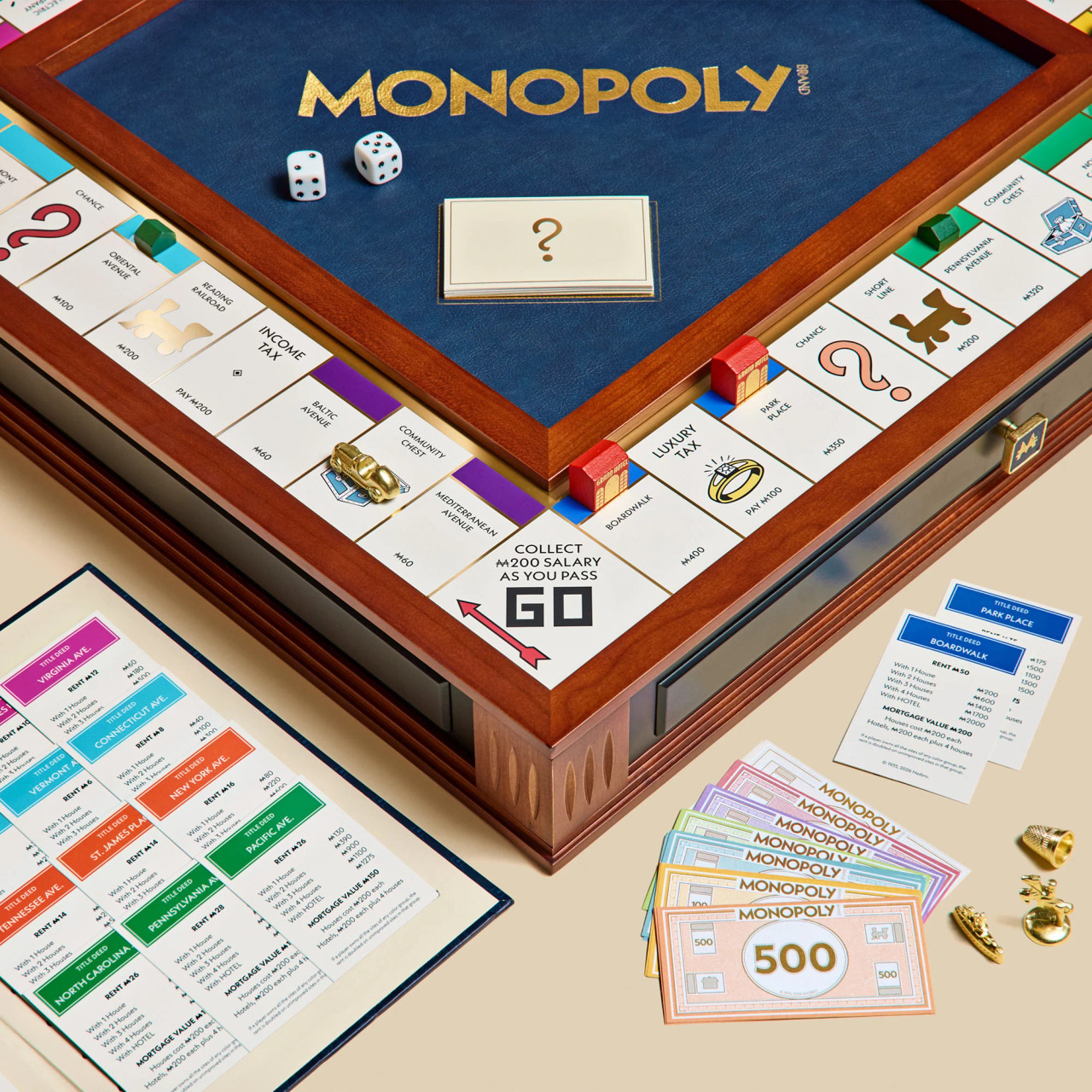 Monopoly Legacy Edition premium Monopoly board with built-in storage drawers