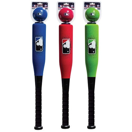 MLB Foam Baseball Bat and Ball Image 1
