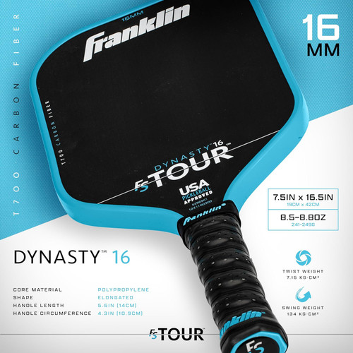 FS Tour Dynasty Pickleball Paddle Blue 16mm