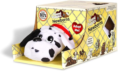 Pound Puppy Newborn White w/ Black Spots
