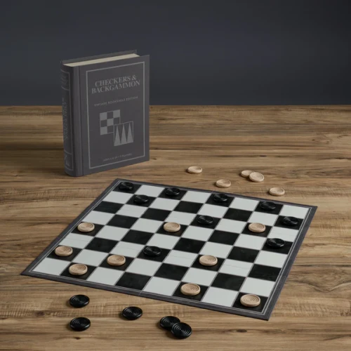 Checkers & Backgammon Vintage Bookshelf